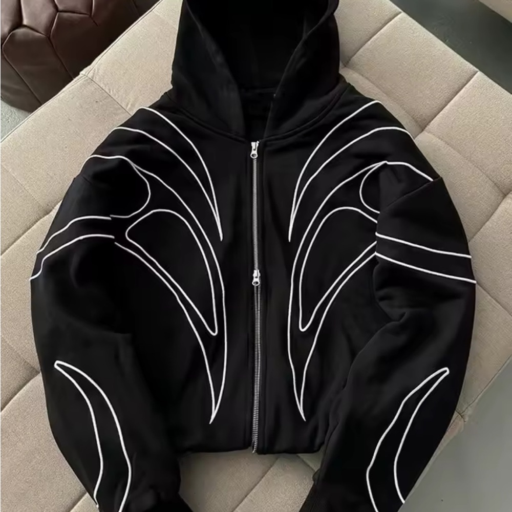 Black and White Graphic Bomber Jacket